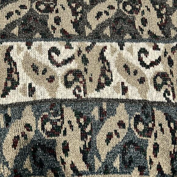 ★ Vintage (90’s) Abstract Patterned Cozy Knit “Grandpa” Sweater by Method ★ - Picture 2 of 7